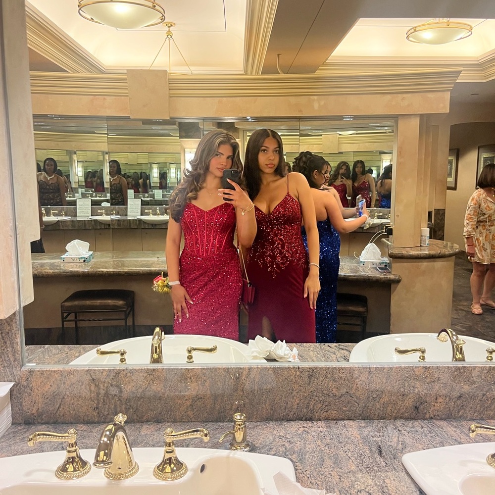 Elegant Pink Sequin Gown